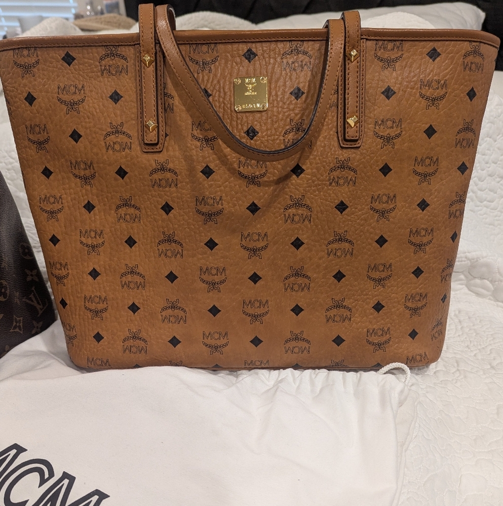 MCM Brown Monogram Tote Bag